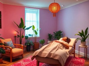 Imagine cu o sesiune de terapie relaxantă.