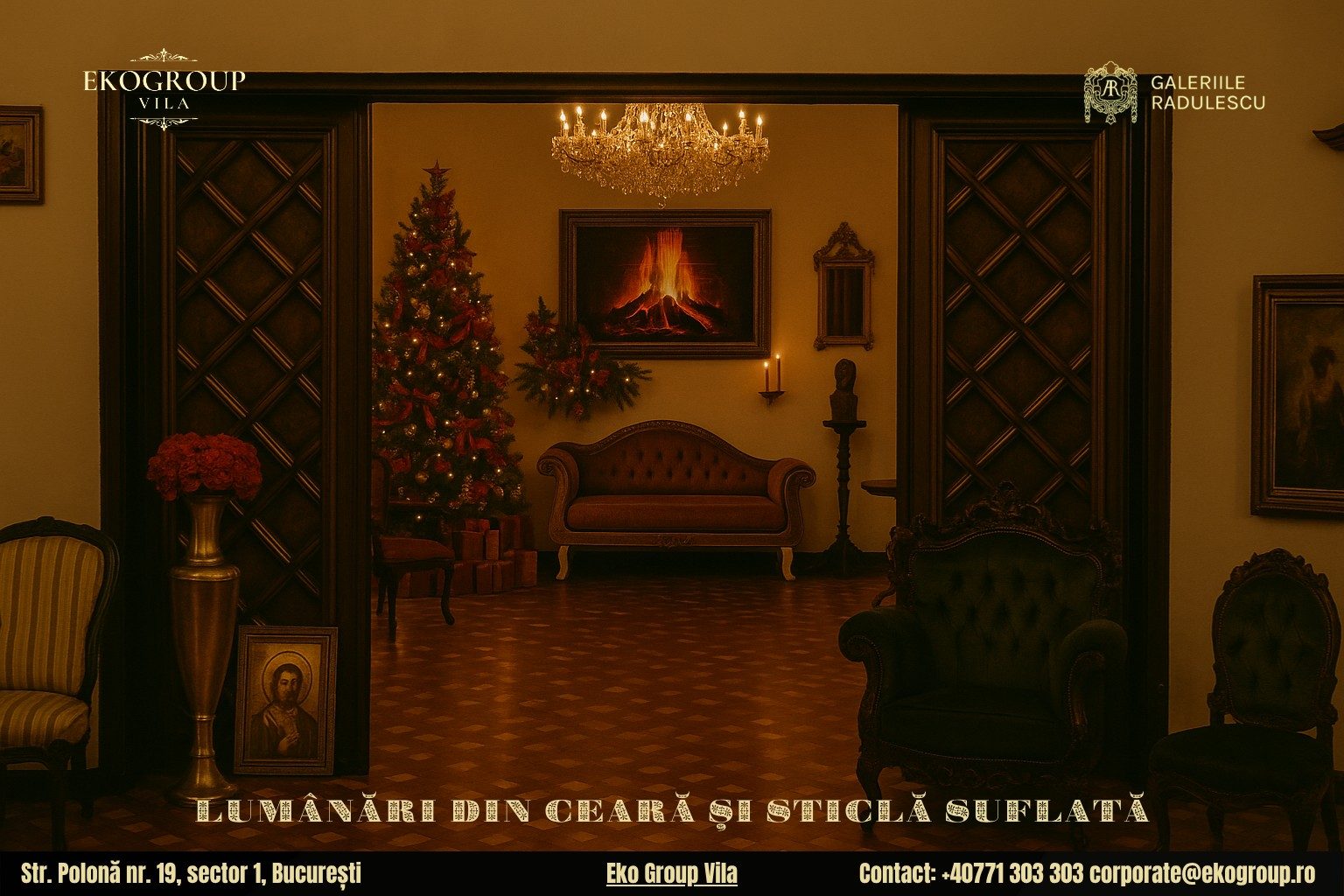 Decorațiuni de Crăciun care evocă farmecul Crăciunului anilor ’30 – o experiență unică la Eko Group Vila